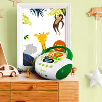mooov Jungle CD lejátszó gyerekeknek, USB, AUX-IN, hordozható - zöld/fehér 6
