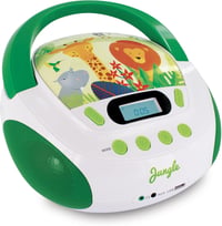 mooov Jungle CD lejátszó gyerekeknek, USB, AUX-IN, hordozható - zöld/fehér 1