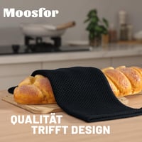 Kuchynské utierky Moosfor, 100 % bavlna, 6 ks, 32 x 72 cm, mäkké a savé, prémiové utierky na riad, čistiace utierky, čierne 2