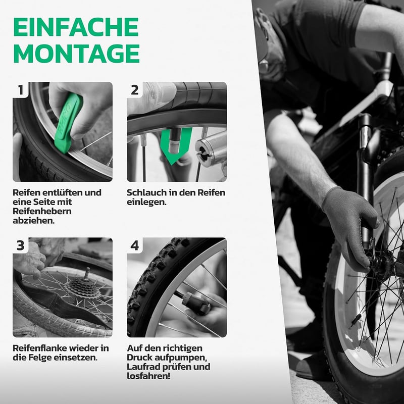 MOOVMOOV 2 db 20 x 4.0 fat bike belső gumi 100-406 Schrader AV 33 mm egyenes szelepheggyel hegyikerékpár elektromos kerékpárhoz