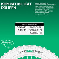Duša na motocykel MoovMoov 21 palcov pre rozmery pneumatík 90/90-21, 100/70-21, 100/80-21 a 3.00-21 – Predné koleso – Trail, Enduro, Motocross – Standard 2
