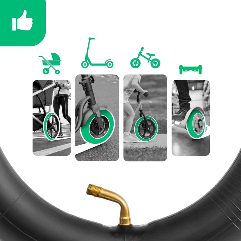 MOOVMOOV 2x Belső Gumi 10x2.125 Roller Hoverboard Babakocsi 70° Szelep
