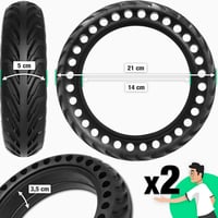 MOOVMOOV 8,5×2 Defektmentes Tömör Gumi Szett Xiaomi Rollerhez - 3 Szerelőrúddal, Elektromos Roller Alkatrész, Kerékcsere Készlet 4