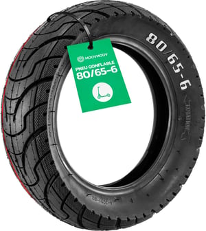 Anvelopă pentru trotinetă electrică MOOVMOOV 80/65-6 - Dimensiune 10x3", Compatibilă Dualtron Victor, Zero 10x, Kaabo 10, Montare cu cameră, Roată de 10"