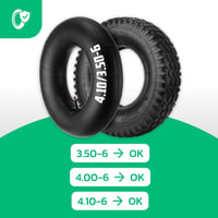 MOOVMOOV Talicska Gumiabroncs 3.50-6 (4.10/3.50-6) Belső Tömlővel - 147 kg Teherbírású Megerősített 4PLY Kerék 8" Felnihez - Univerzális Ker 2