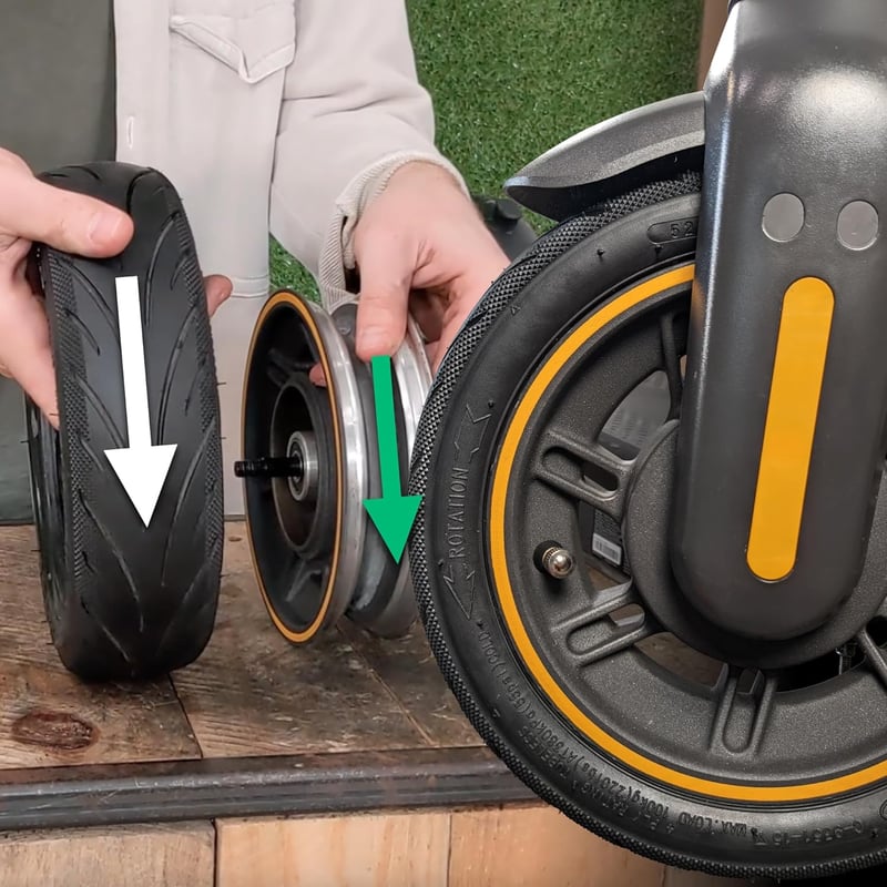 MOOVMOOV Tömlő Nélküli Gumiabroncs 10" Ninebot G30 Max Rollerhez - 60/70-6.5 Méretű Defektgátló Géllel és Szeleppel