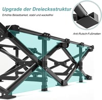 Mopaicot Furn Összecsukható Kemping Ágy 200 kg Teherbírással - Széles Vendégágy Kültéri Használatra, Szerelés Nélkül, 190x70x35 cm, Fekete 2