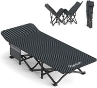 Mopaicot Furn Összecsukható Kemping Ágy 200 kg Teherbírással - Széles Vendégágy Kültéri Használatra, Szerelés Nélkül, 190x70x35 cm, Fekete 1
