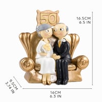Figúrka na tortu Mopec Pop & Fun Zlatá 50. výročie svadby, 16 x 16,5 cm, tmavozlatá 3