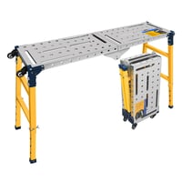 MoPei 2u1 čelična radna platforma s pocinčanim stolom, 36x140 cm, 500 kg, podesiva visina 1