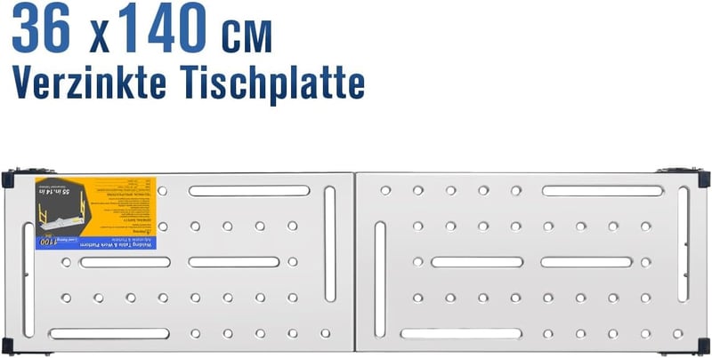 MoPei 2az1-ben Alumínium Munkaplattform Magasságállítható 36x140cm Horganyzott