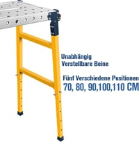 MoPei 2az1-ben Alumínium Munkaplattform Magasságállítható 36x140cm Horganyzott 5