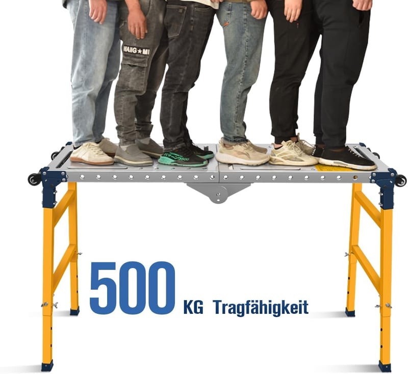 MoPei 2az1-ben Alumínium Munkaplattform Magasságállítható 36x140cm Horganyzott