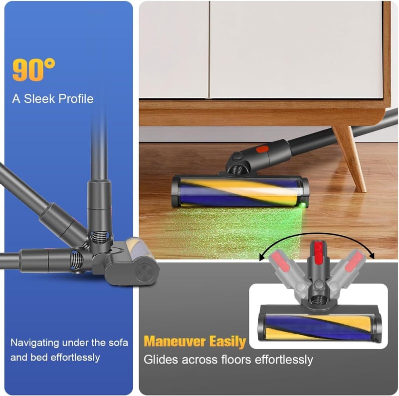MoPei LED padlófej Dyson V8 V10 V11 V15 porszívóhoz, világító kefe kemény padlóhoz