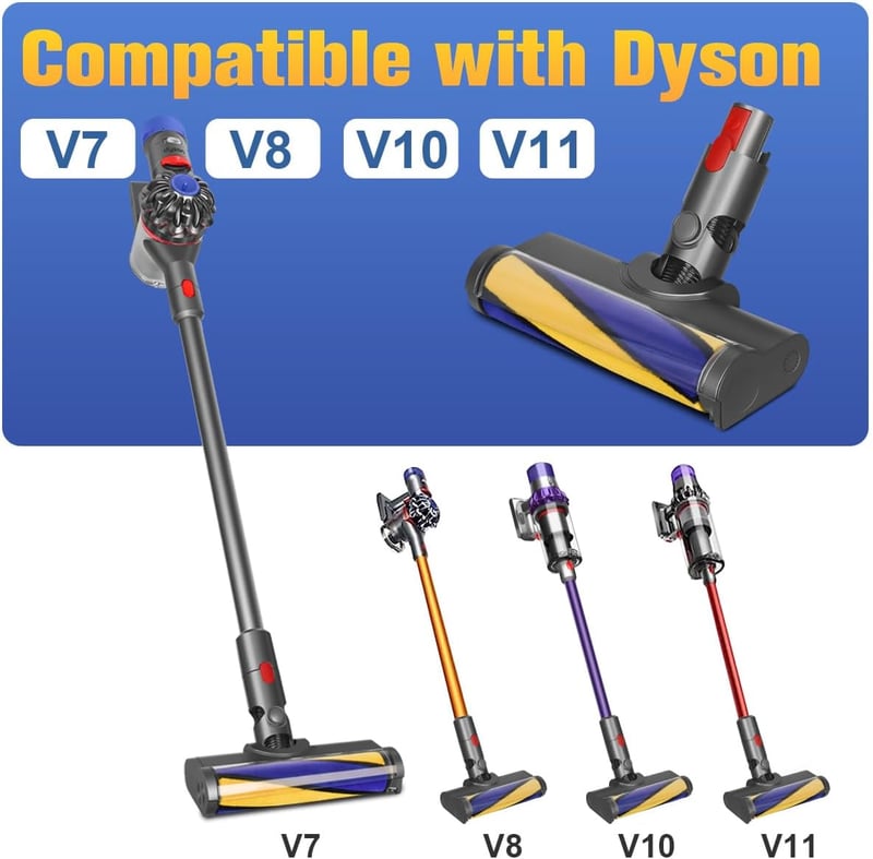 MoPei LED padlófej Dyson V8 V10 V11 V15 porszívóhoz, világító kefe kemény padlóhoz