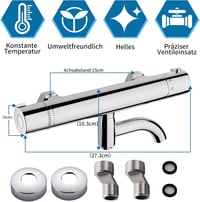 MORADO termosztátos zuhanycsaptelep, termosztatikus zuhanyfitting 2