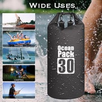 MORAINJAY 30L Vízálló Hátizsák Fekete, Vízhatlan Táska Úszáshoz Kajak Rafting 4