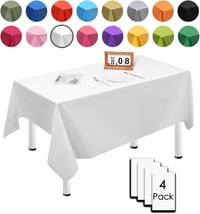 MORAINJAY 4 db Fehér Vízálló Eldobható Asztalterítő 137x274 cm - Téglalap Alakú PEVA Terítő Születésnapra, Esküvőre, Kerti Partikra 1