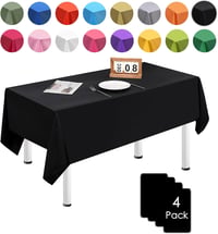 MORAINJAY 4 buc. Fețe de masă dreptunghiulare negre de unică folosință, 137x274 cm - Impermeabile, rezistente la pete, din PEVA, pentru nuntă, aniversare, petreceri în grădină 1