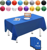 MORAINJAY 4 db Sötétkék Téglalap Alakú Asztalterítő 137x274 cm - Vízálló, Újrahasználható PEVA Terítő Születésnapra, Esküvőre, Partikra 1