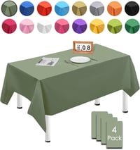 MORAINJAY 4 db Világoszöld Téglalap Alakú Vízálló Asztalterítő 137x274 cm - Újrahasználható PEVA Terítő Születésnapra, Esküvőre, Partikra 1