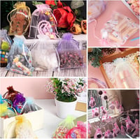 MORAINJAY Elefántcsont Fehér Organza Tasak 100db - 9x12cm Ajándéktasak Húzózsinórral - Esküvői, Ékszer, Levendula Tárolózsák Ünnepekre 5