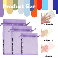 MORAINJAY Organza Ajándéktasak Szett - 100 db Világoslila Tasak Húzózsinórral, 9x12 cm, Esküvői, Ékszer, Levendula Tárolásra, Minimál Stílus 2