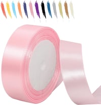 MORAINJAY Rózsaszín Szatén Szalag 25mm x 23m - Dekorációs Poliészter Szalag Esküvőre, Ajándékcsomagoláshoz, Kézműves Alkotásokhoz és Ünnepi  1