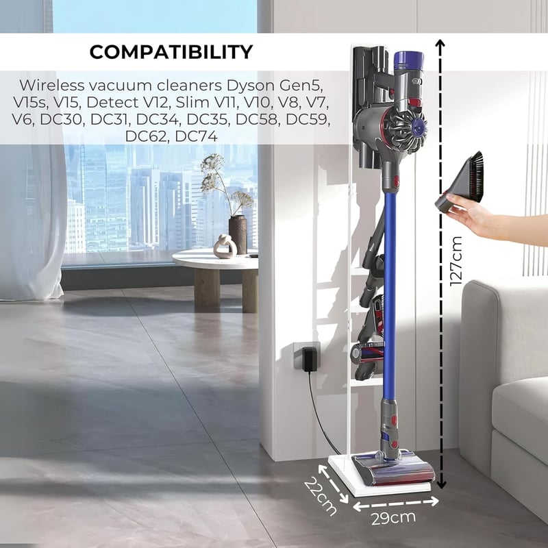 MORANGO Dyson porszívó tartó állvány kerekekkel - V15 V12 V11 V10 V8 V7 V6 kompatibilis