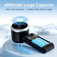 Mini ventilator portabil Morelax Turbo, 5 viteze cu afișaj LED, 4000 mAh, reîncărcabil prin USB, negru, pentru activități în aer liber, călătorii 9