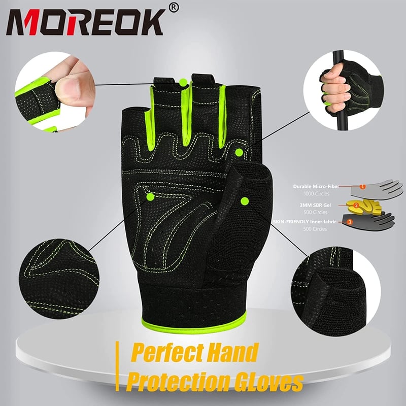 MOREOK Edzőkesztyű 3mm Gel Párnázattal Férfiaknak és Nőknek Erőedzéshez