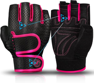 MOREOK 3mm gel rukavice za trening - roze - veličina M + 4 komada