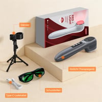 Ručný terapeutický prístroj s červeným svetlom Morfone 5x808nm + 12x650nm, 3600mAh, 4 režimy, na ošetrenie svalov a kĺbov, biely, s ochrannými okuliarmi 6
