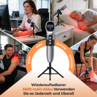 Ručný terapeutický prístroj s červeným svetlom Morfone 5x808nm + 12x650nm, 3600mAh, 4 režimy, na ošetrenie svalov a kĺbov, biely, s ochrannými okuliarmi 4