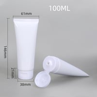 MORICOH 5db Fehér Utazó Tubus 100ml Tölthető Kozmetikai Tartály Krém Lotion Sampon - 100 ml 7