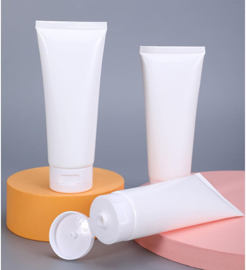 MORICOH 5db Fehér Utazó Tubus 100ml Tölthető Kozmetikai Tartály Krém Lotion Sampon - 100 ml