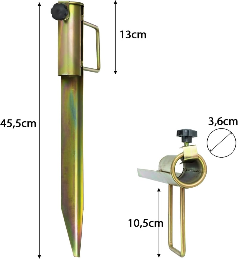 Moritz kerti napernyő tartó 45 cm galvanizált talp 35 mm átmérő
