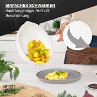 Keramická panvica Moritz & Moritz s pokrievkou 26 cm – bez PFAS, PFOA a PTFE – Nepriľnavá panvica na vyprážanie – Na všetky typy sporákov – Béžová 4