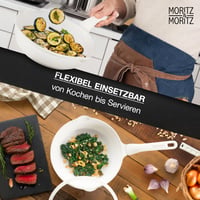 Keramická panvica Moritz & Moritz s pokrievkou 26 cm – bez PFAS, PFOA a PTFE – Nepriľnavá panvica na vyprážanie – Na všetky typy sporákov – Béžová 7