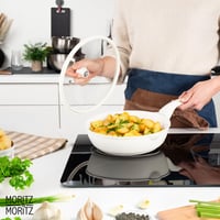 Keramická panvica Moritz & Moritz s pokrievkou 26 cm – bez PFAS, PFOA a PTFE – Nepriľnavá panvica na vyprážanie – Na všetky typy sporákov – Béžová 10