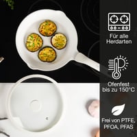 Keramická panvica Moritz & Moritz s pokrievkou 26 cm – bez PFAS, PFOA a PTFE – Nepriľnavá panvica na vyprážanie – Na všetky typy sporákov – Béžová 3