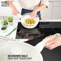 Keramická panvica Moritz & Moritz s pokrievkou 26 cm – bez PFAS, PFOA a PTFE – Nepriľnavá panvica na vyprážanie – Na všetky typy sporákov – Béžová 5
