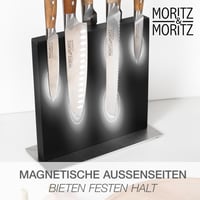 Suport magnetic pentru cuțite Moritz & Moritz, negru - Suport magnetic puternic pentru cuțite în bucătărie, bloc de cuțite modern și care economisește spațiu (fără cuțite) 4