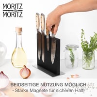 Suport magnetic pentru cuțite Moritz & Moritz, negru - Suport magnetic puternic pentru cuțite în bucătărie, bloc de cuțite modern și care economisește spațiu (fără cuțite) 7
