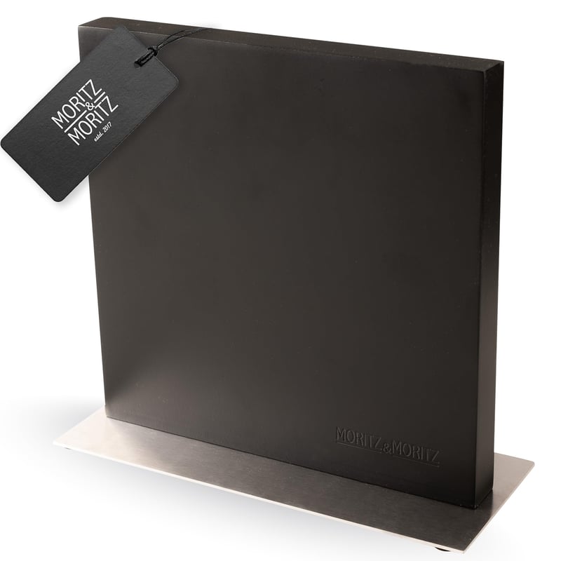 Suport magnetic pentru cuțite Moritz & Moritz, negru - Suport magnetic puternic pentru cuțite în bucătărie, bloc de cuțite modern și care economisește spațiu (fără cuțite)