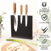 Suport magnetic pentru cuțite Moritz & Moritz, negru - Suport magnetic puternic pentru cuțite în bucătărie, bloc de cuțite modern și care economisește spațiu (fără cuțite) 3