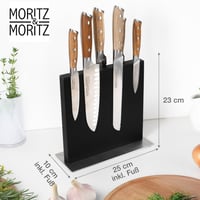 Suport magnetic pentru cuțite Moritz & Moritz, negru - Suport magnetic puternic pentru cuțite în bucătărie, bloc de cuțite modern și care economisește spațiu (fără cuțite) 2