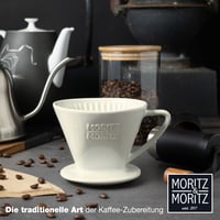 Moritz & Moritz porculanski trajni filter za kavu, veličina 2 – višekratni držač filtera – kompatibilan s Melitta 1x2 vrećicama – za 2-3 šalice – bijeli 6