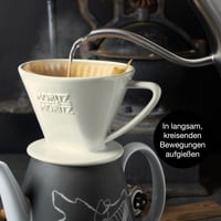Moritz & Moritz porculanski trajni filter za kavu, veličina 2 – višekratni držač filtera – kompatibilan s Melitta 1x2 vrećicama – za 2-3 šalice – bijeli 4