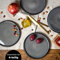 Sada dezertných a raňajkových tanierov Moritz & Moritz Solid, 21 cm, kamenina, sivo-čierna, 3 ks 5